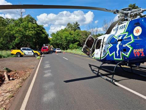 Grave acidente na PR 317 mobiliza helicóptero do SAMU e equipes de