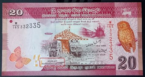 Sri Lanka 20 Rupees Banknote Unc Uncirculated