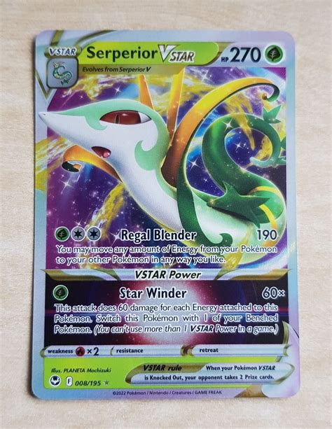 Serperior VStar 008 195 Silver Tempest Rare Pokemon Card 2022 Values