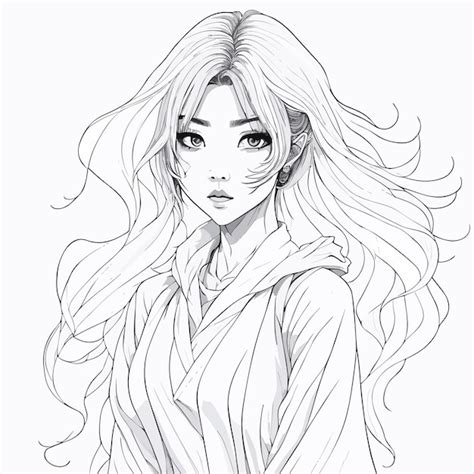 Premium Vector A Vector Art Handdrawn Pencil Of A Beautiful Cute