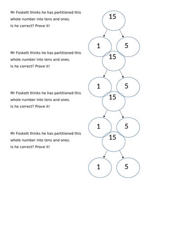 Place Value Partitioning Year 1 Worksheets Teaching Resources