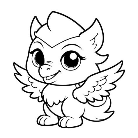 Premium Vector Vector Illustration Of A Cute Griffin For Toddlers