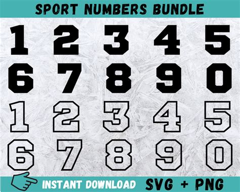 Jersey Numbers Svg, Sport Numbers SVG, Sport Numbers Cricut, College ...