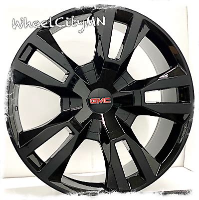 Gloss Black Oe Replica Wheels Fits Gmc Sierra Denali Rst