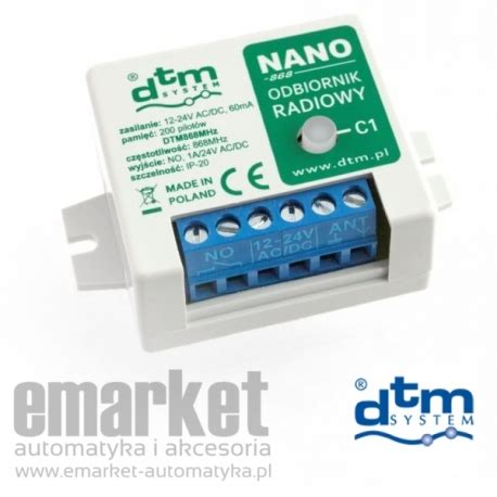 Odbiornik radiowy NANO868 1 kanałowy DTM eMarket automatyka