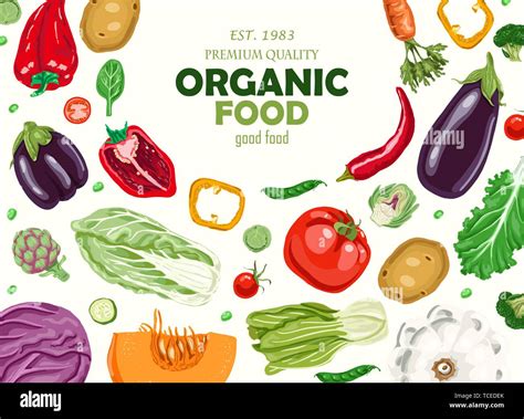 Horizontal Background With Vegetables Farmers Market Menu Design