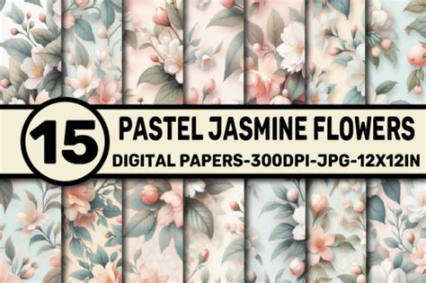 Pastel Jasmine Flowers Patterns Graphic By Elksartstudio Creative Fabrica