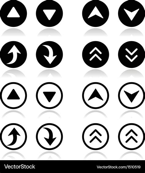 Up And Down Arrows Round Icons Set Royalty Free Vector Image