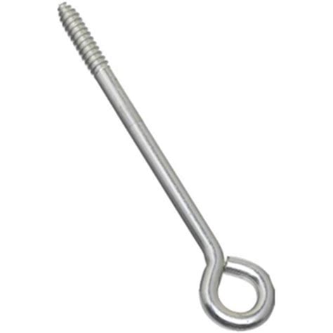 National Hardware In L Zinc Plated Silver Steel Lag Screw Eye Pk