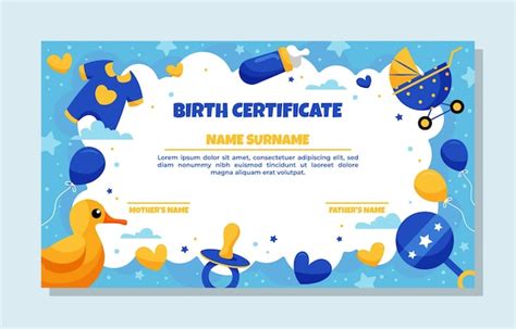 Plantillas De Certificados De Nacimiento Vector Premium