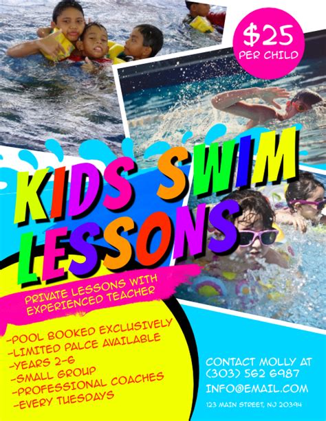 Copy Of Kids Swim Lessons Flyer Postermywall