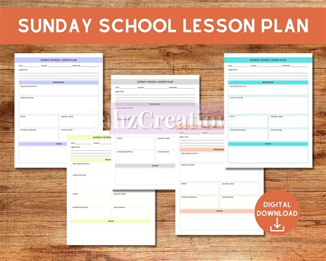 Sunday School Lesson Plan Printable Sheet Sunday School Teacher