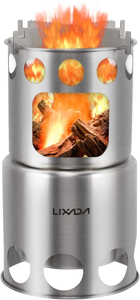 Amazon Lixada Camping Stove Stainless Steel Lightweight Folding