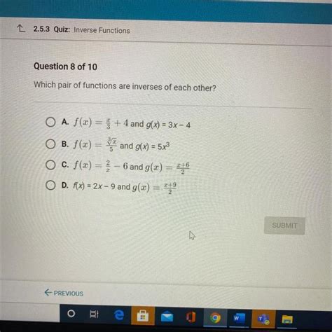 Which Pair Of Functions Are Inverses Of Each Other