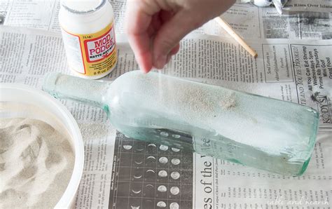 How To Make Sand Covered Bottles Table And Hearth