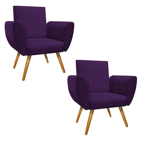 Poltronas Elisa Mel Suede Roxo Submarino