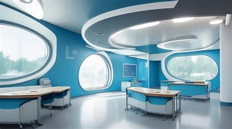 Premium AI Image | classroom interior for a futuristic educational ...