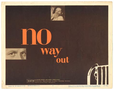 No Way Out Movie Poster 1950 | No way out, Noir movie, Out film