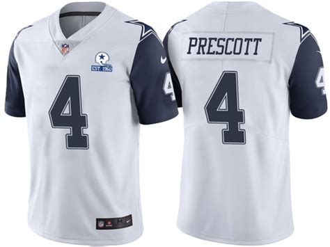 Mens Dallas Cowboys 4 Dak Prescott Color Rush 60th Anniversary Vapor