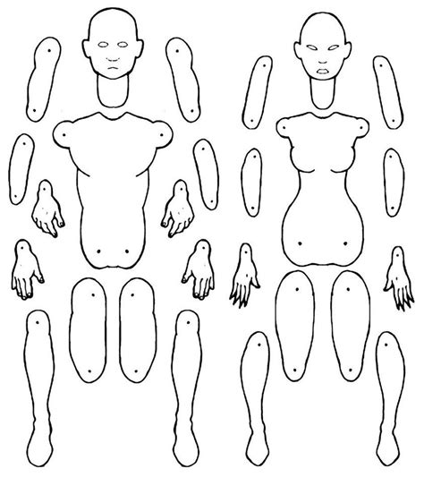 Printable Jointed Paper Doll Template - Printable Templates