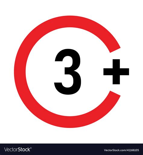 3 Plus Sign Age Restrictions Royalty Free Vector Image