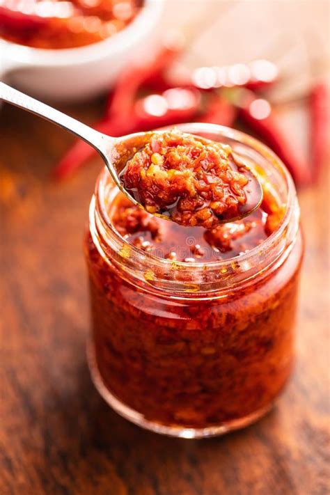 Red Hot Chili Paste Stock Image Image Of Cuisine Garlic 206482475