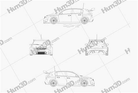 Peugeot 308 Tcr 2018 Blueprint