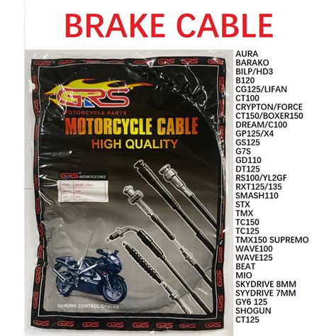 Tlj Motorcycle Grs Brake Cable Pc Xrm Tmx Wave Rusi Mio Smash Raider