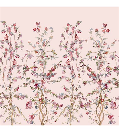 Guinevere Pink Chinoiserie Wallpaper Voutsa Pink Chinoiserie