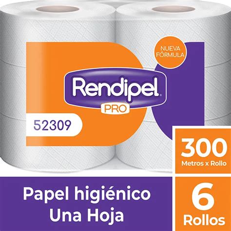 Papel Higiénico Rendipel Pro 1 Hoja 300mt X 6un Cod 52309 Impaltda Chile