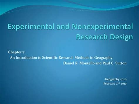 PPT - Experimental and Nonexperimental Research Design PowerPoint ...