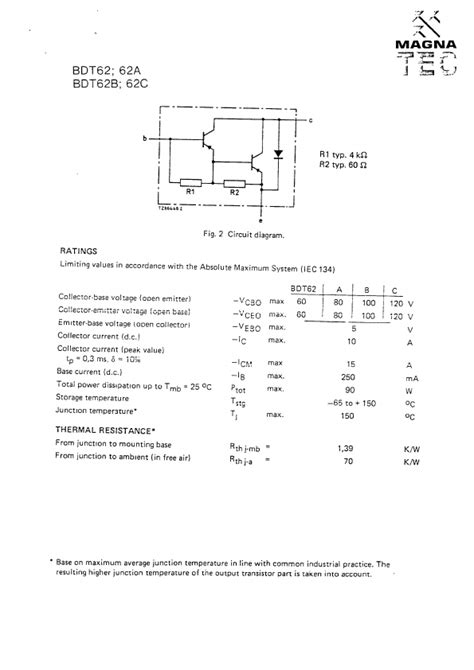 Bdt A Datasheet Pdf Magna Tec