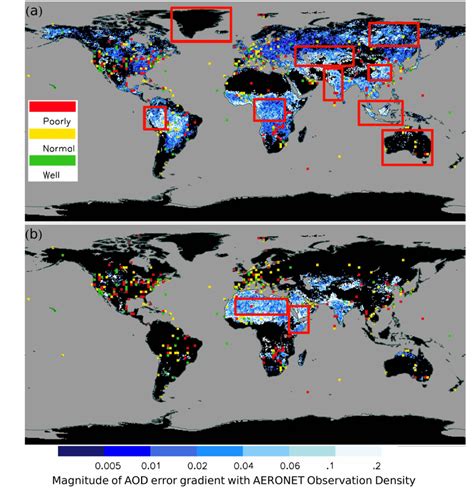 The Spatial Distribution Of The Gradient Of Aod Differences Aod