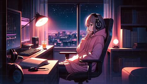 Lofi Music Anime Illustration Wallpapers DALL·E Prompt | PromptBase