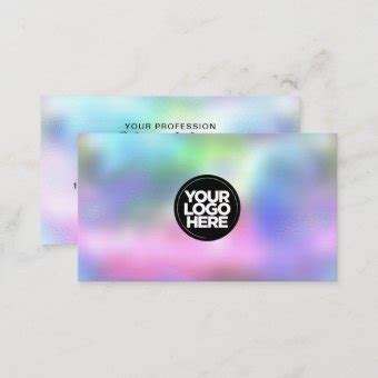 Custom holographic iridescent logo art business card | Zazzle