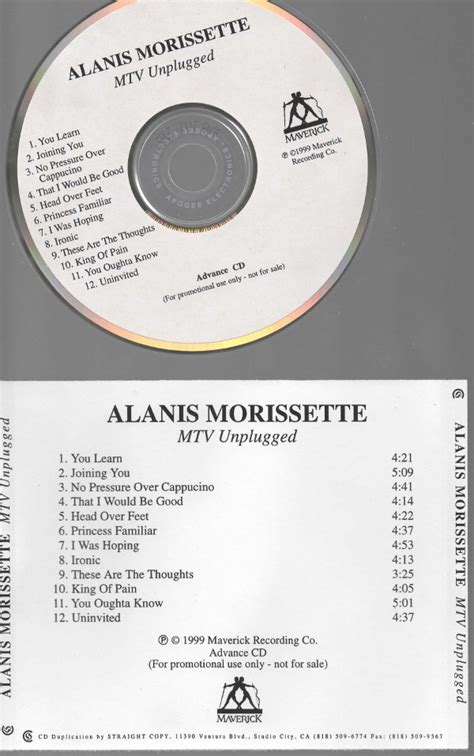 Alanis Morissette – MTV Unplugged (1999, CDr) - Discogs