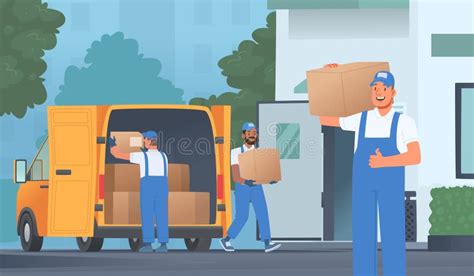 Vector Of Movers Workers Load Heavy Boxes Safety With Correct Body