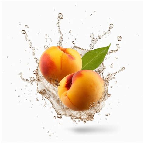 Premium Photo | Peach isolated fruit poster background wallpaper