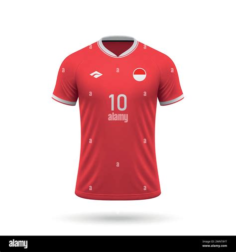 D Realistic Soccer Jersey Indonesia National Team Shirt Template For