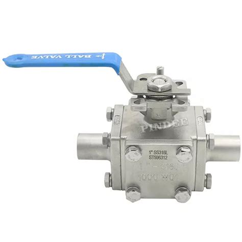 SS304 Sanitary Full Cavity Seat 3 Way High Purity Welded Ball Valve