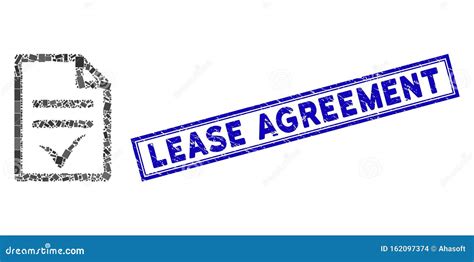 Rectangle Collage Agreement Document With Grunge Lease Agreement Stamp