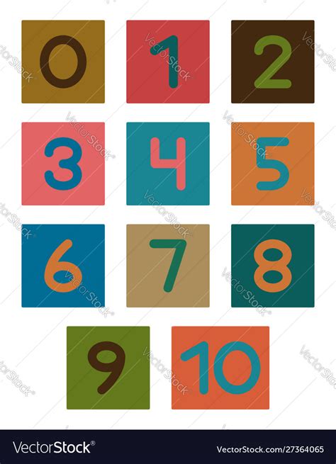 Numerals 1 10 Kvadro Royalty Free Vector Image