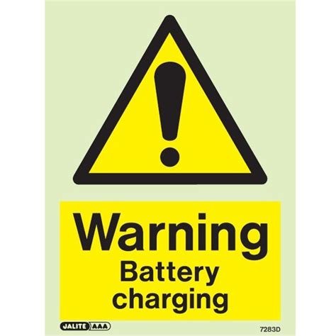 Warning Battery Charging Sign Jalite Mechanical Warning Signs