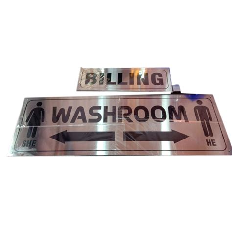 Rectangular Ss304 Stainless Steel Sign Board For Outdoor Lighting At