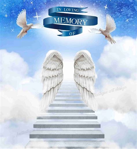 Blue Sky In Loving Memory Png Memorial Background Template Stairs To