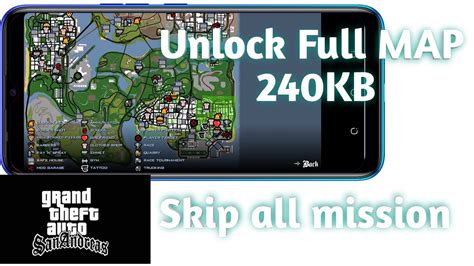 Unlock Full Map Kb In Gta San Andreas All Missions Skip New