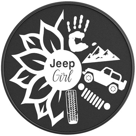 Sunflower Jeep Girl Four Wheel Covers