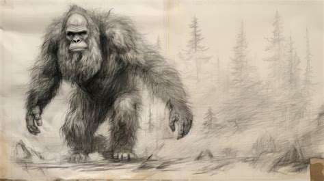 Premium Photo Bigfoot Sketch In The Style Of Fang Lijun A Captivating