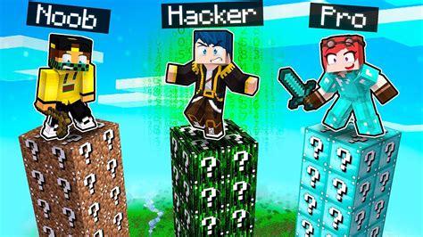 La Torre Dei Lucky Block Noob Vs Pro Vs Hacker Minecraft Youtube