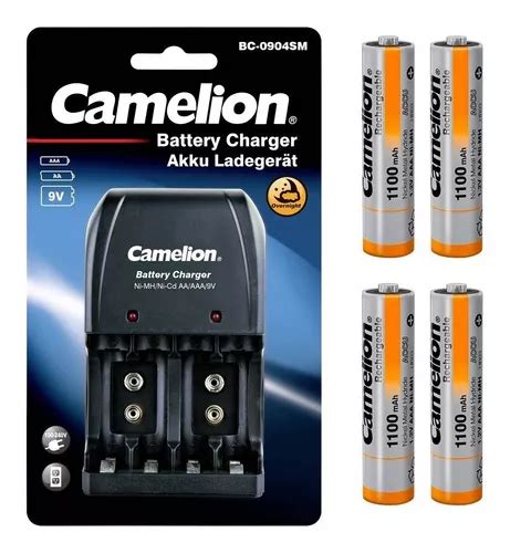 Pilas Aaa Recargables Con Cargador Camelion De Mah X Cuotas Sin